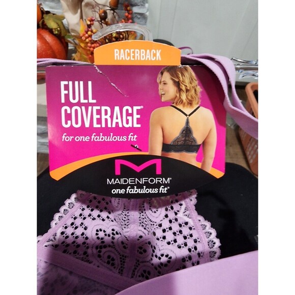 NWT Maidenform One Fabulous Fit Full Coverage Lace Racerback Bra 07112 Size 38D - Picture 7 of 8